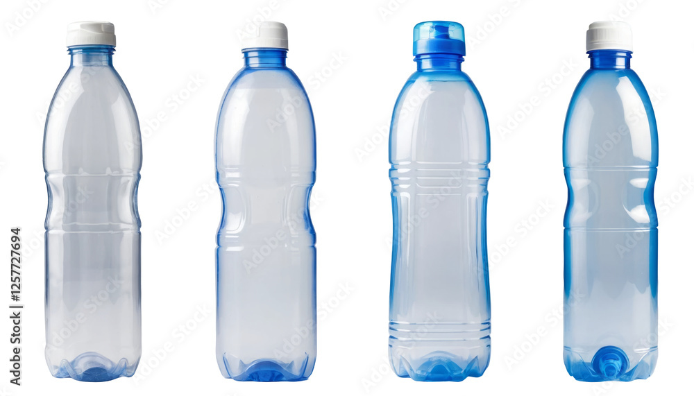Naklejka premium Clear Plastic Water Bottle PNG set