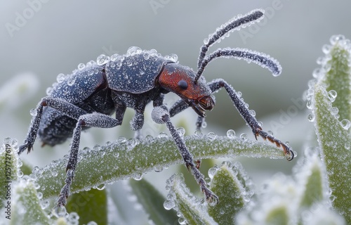 Hühnerbrutz (Oulema melanopus), Insekten, Makrosicht photo