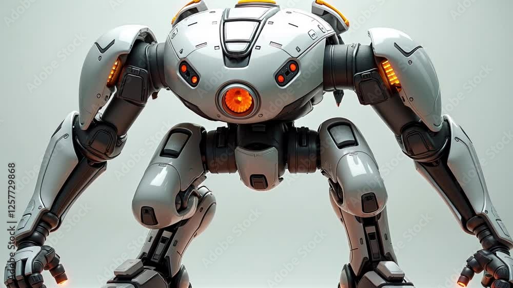 Futuristic battle ready 3d mecha robotic warrior Futuristic battle ready 3d mecha robotic warrior