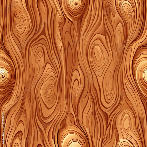 Seamless wood panel texture with swirled grain