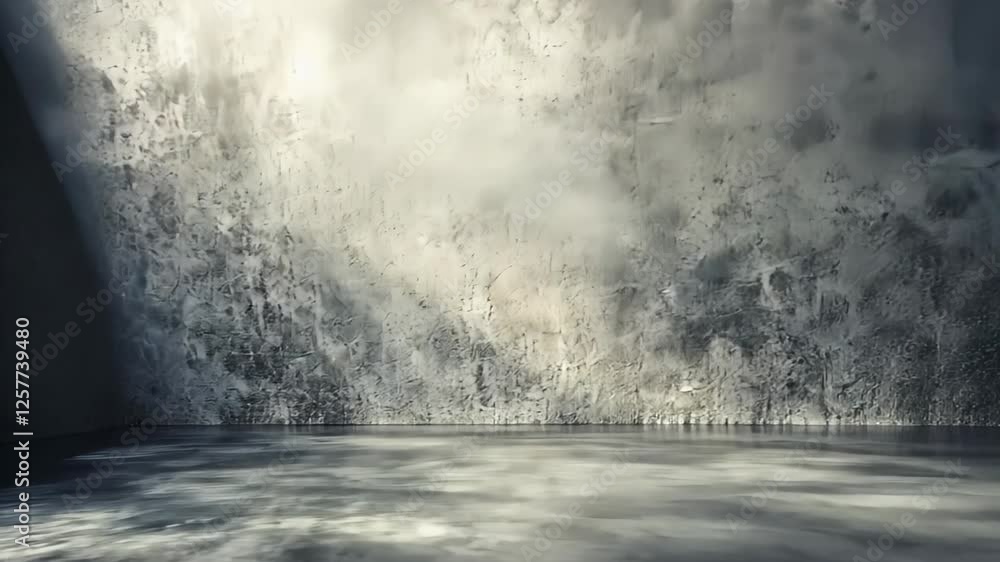 abstract. minimalistic background for product presentation. walls in  large empty room. can full of sunlight. Loft wall or minimalist wall. Shadow, light from windows to plaster wall.