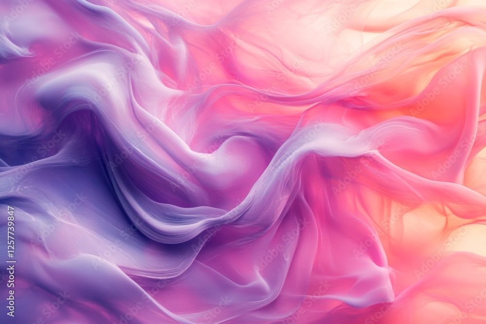 Fototapeta premium Abstract fluid purple and pink waves with a soft glow effect