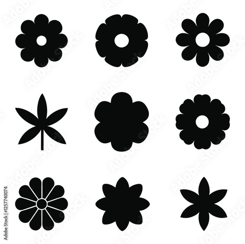 Fototapeta Flowers icon set