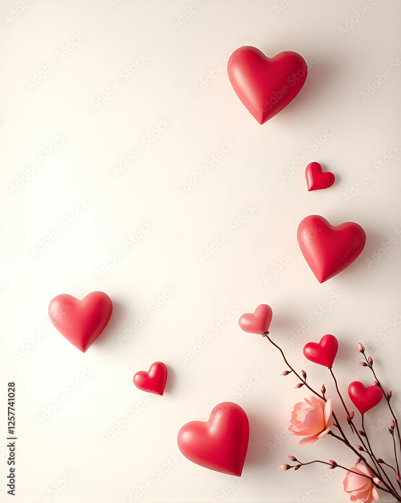 Romantic Valentine Day backdrop with soft colors and hearts Romantic Valentine Day backdrop with soft colors and hearts