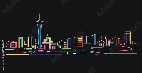 Las Vegas neon light skyline