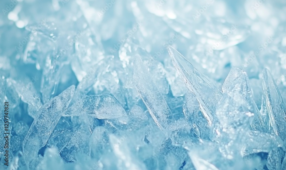 Close-up of crushed ice; cool, refreshing texture; background blurred; ideal for drinks, food Close-up of crushed ice; cool, refreshing texture; background blurred; ideal for drinks, food