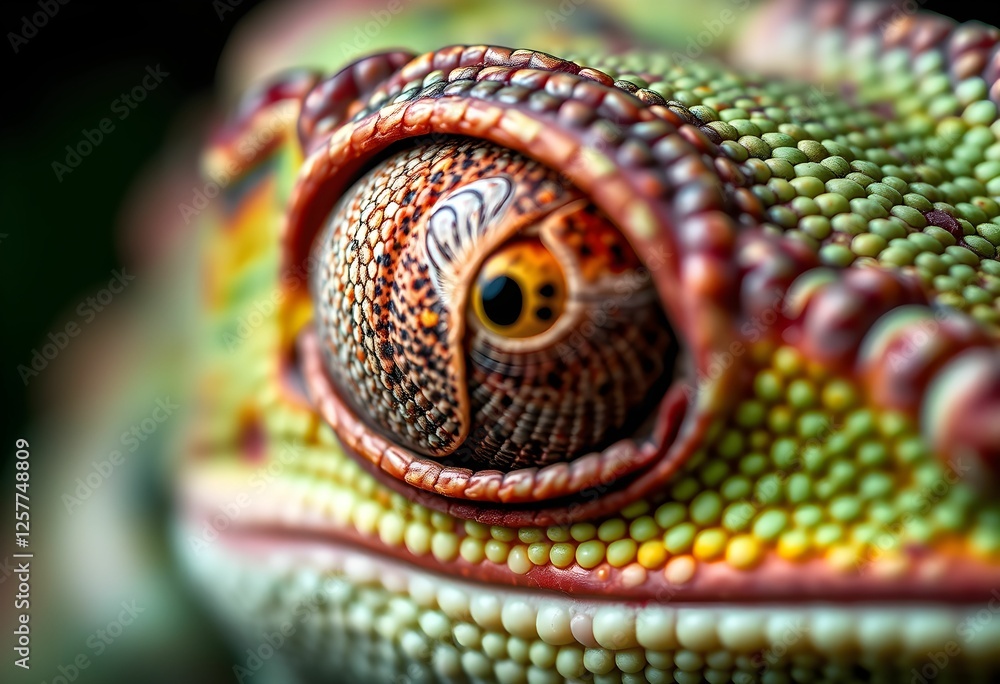 Fototapeta premium Chameleon’s Eye in Stunning Close-Up
