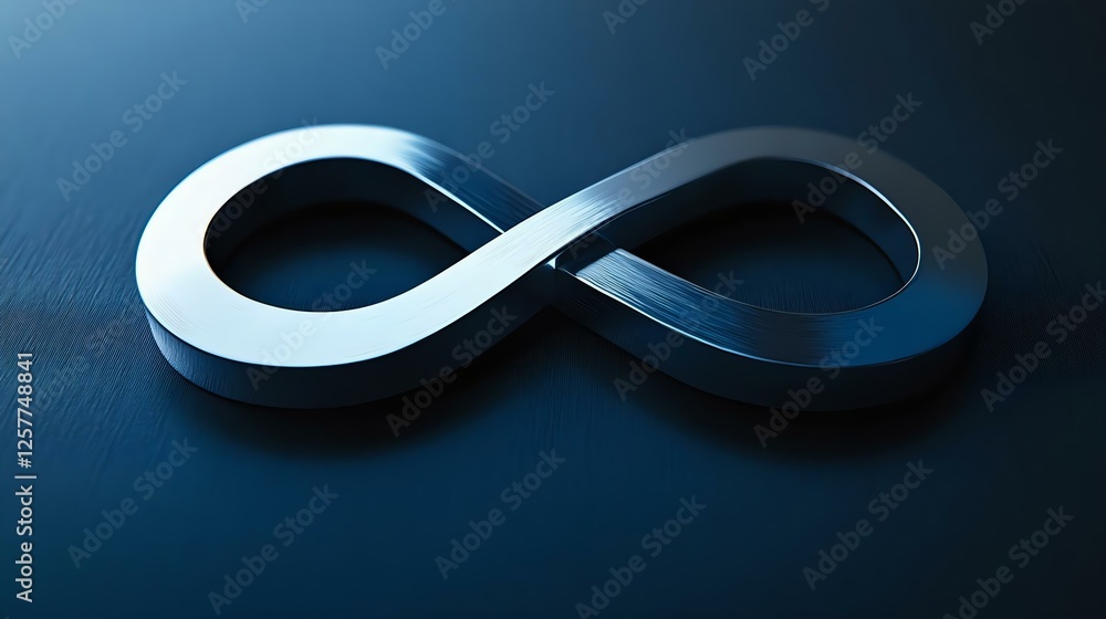 Stylish metallic infinity symbol on a dark background, representing eternity and endless possibilities in a modern design. Stylish metallic infinity symbol on a dark background, representing eternity and endless possibilities in a modern design.