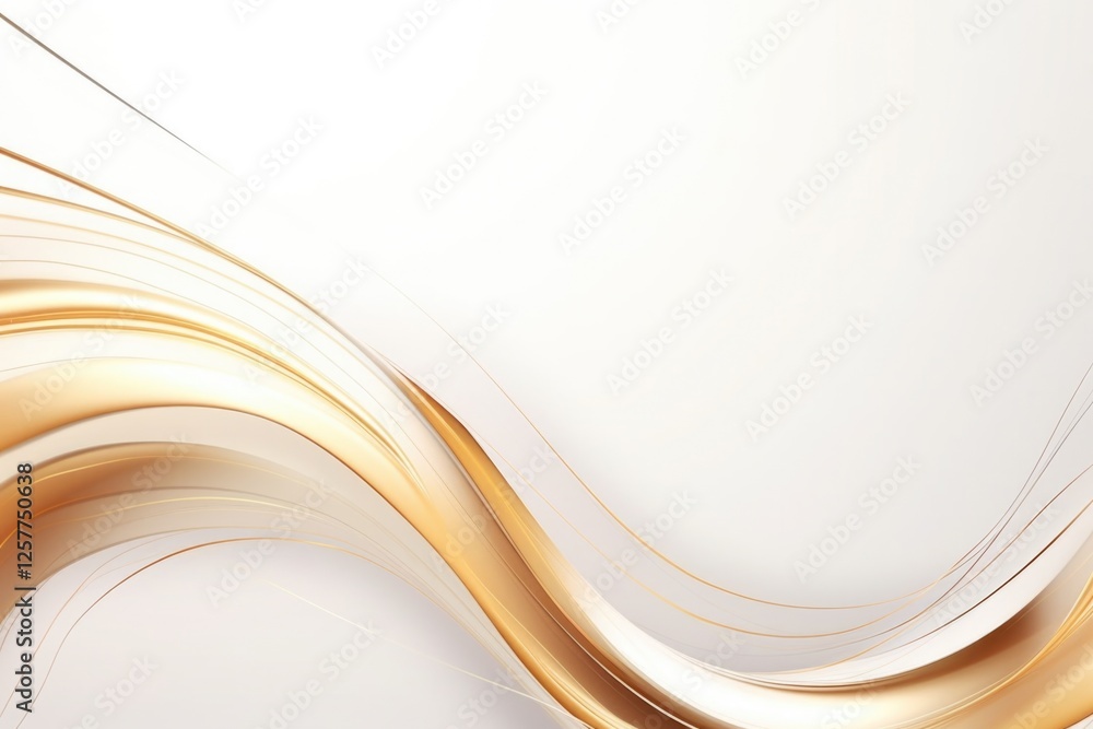 Fototapeta premium Free plain white background with gold wave