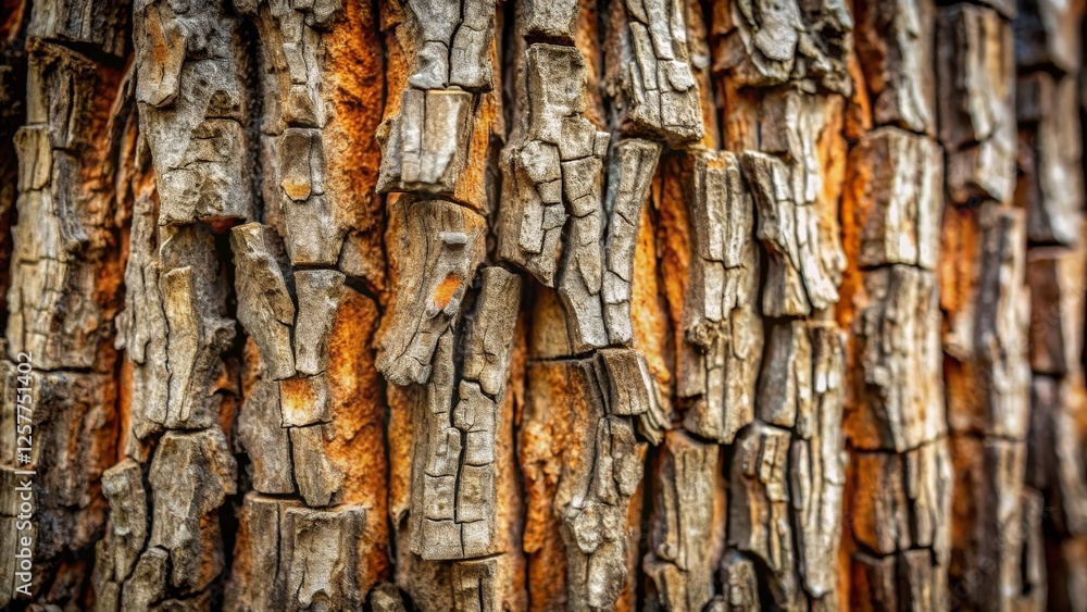 Detailed Close-Up of Textured Tree Bark in Natural Environment Detailed Close-Up of Textured Tree Bark in Natural Environment