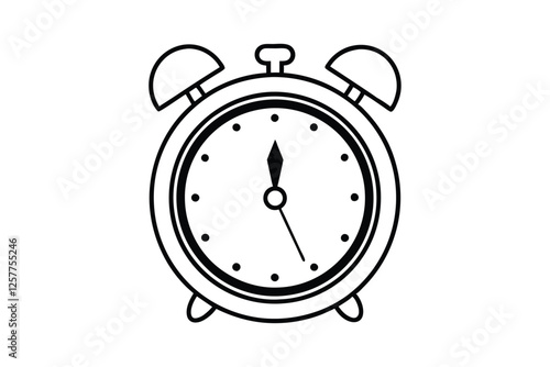 Line art vector illustration of a classic alarm clock2.eps