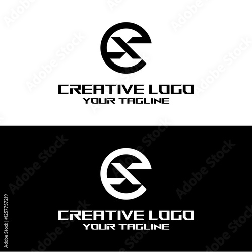 creative letter logo ex design vector