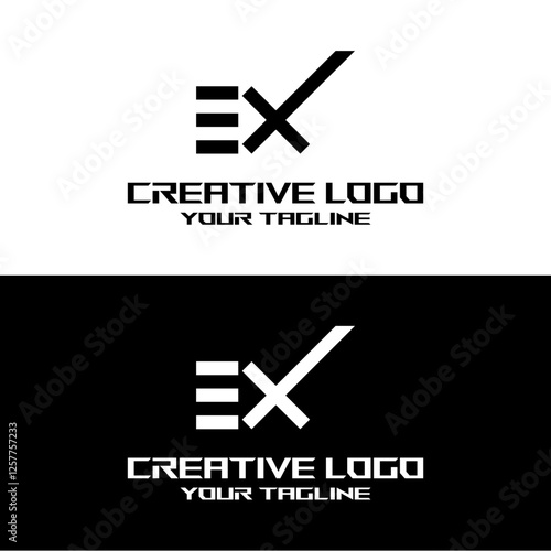 creative letter logo ex design vector