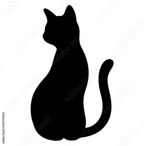 Wallpaper Mural black cat silhouette vector, Simple silhouette Design vector icon with white background. Pet Animal vector Torontodigital.ca