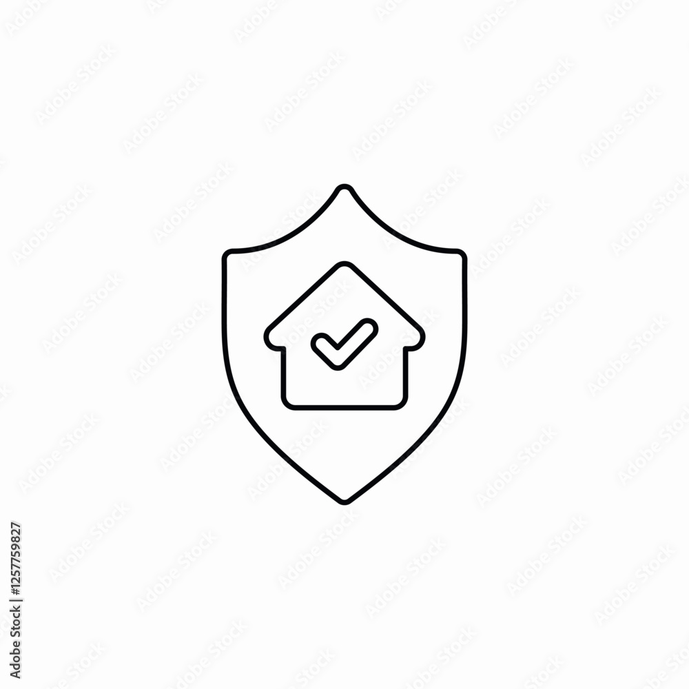 House protection shield security icon vector sign House protection shield security icon vector sign