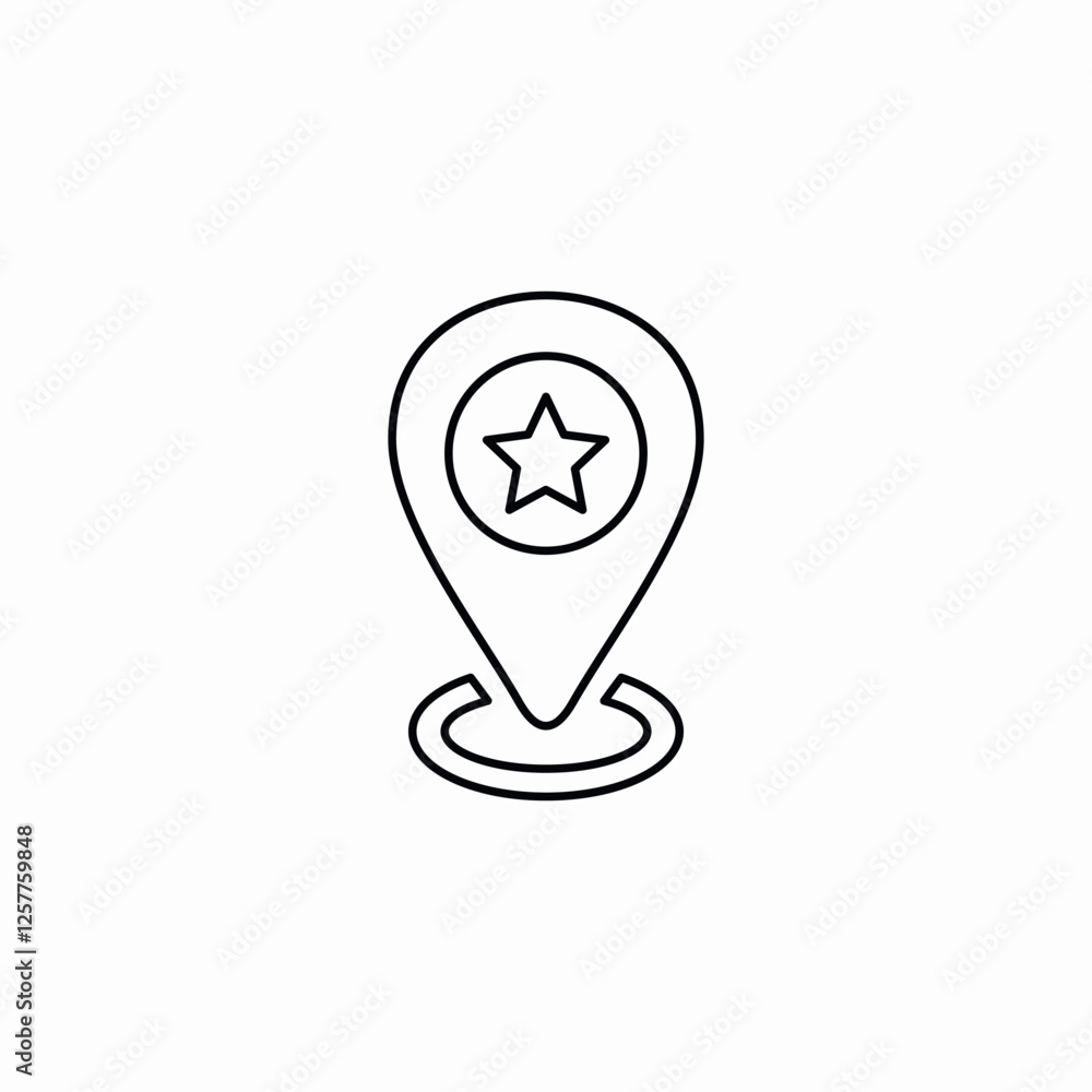 Star location favorite point icon vector sign