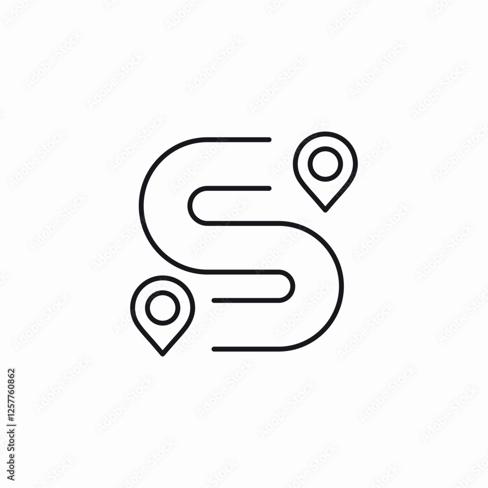 Route path navigation way icon vector sign Route path navigation way icon vector sign