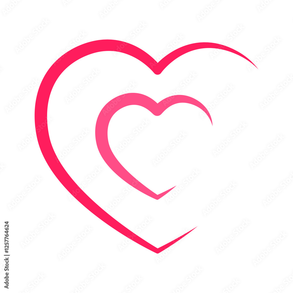 Vector illustration of half pink hearts on transparent background Vector illustration of half pink hearts on transparent background