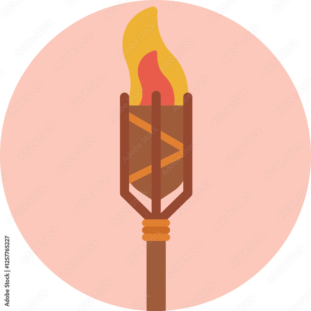 Obraz premium A traditional flame-bearing torch, symbolizing Hawaiian culture and ceremonies.