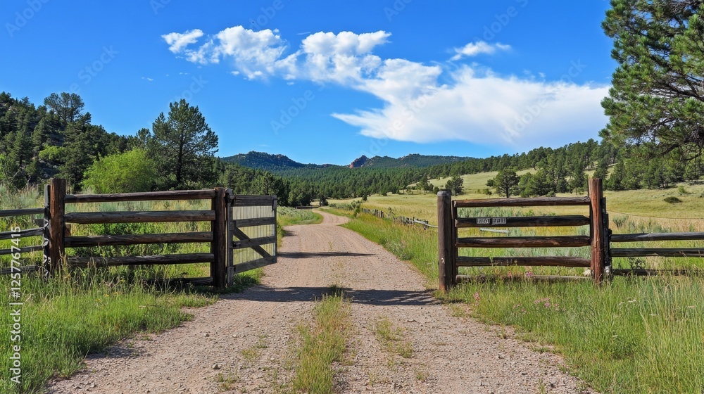 Serene Country Road Entrance