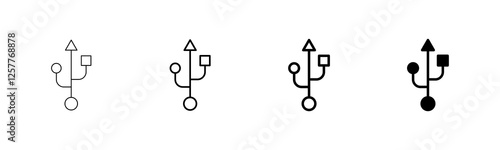 Usb icon vector isolated on white background. Flash disk icon vector
