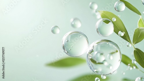 Wallpaper Mural Water Droplets And Leaves Abstract Background Torontodigital.ca