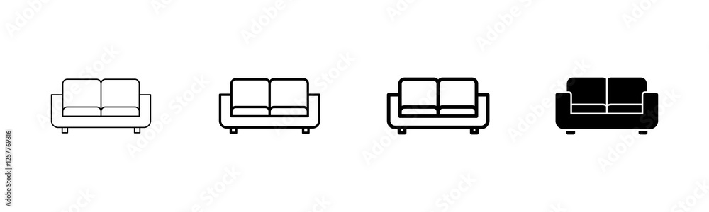 Sofa icon vector isolated on white background. sofa icon illustration. furniture Sofa icon vector isolated on white background. sofa icon illustration. furniture