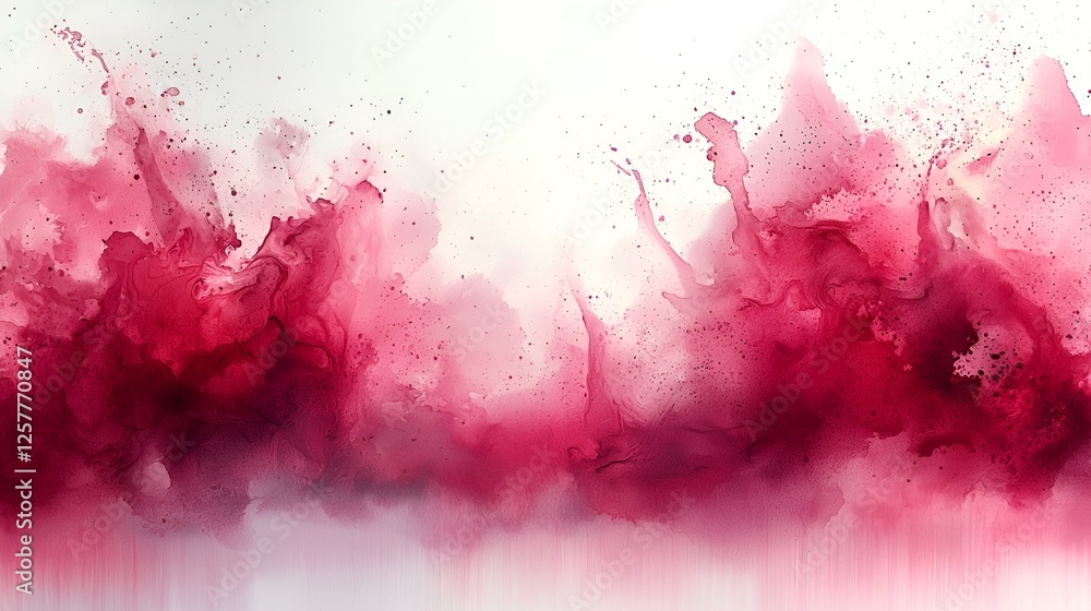 Abstract painting of vibrant pink and red paint splatter, background for a design project Abstract painting of vibrant pink and red paint splatter, background for a design project