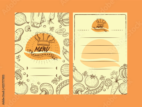 Menu sketch style template 