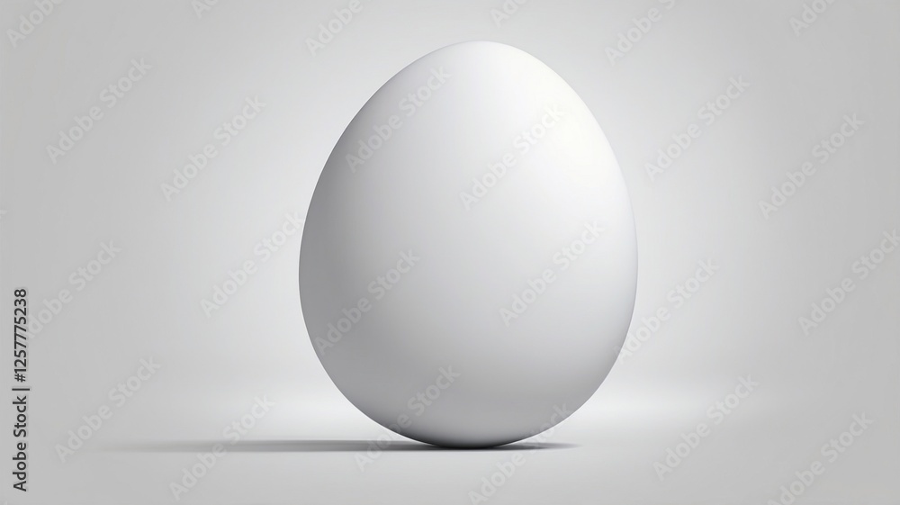 * A white egg standing alone on a plain background * * A white egg standing alone on a plain background *
