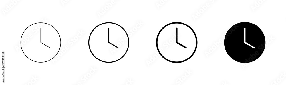 Clock icon vector isolated on white background. Time icon vector. Clock vector icon Clock icon vector isolated on white background. Time icon vector. Clock vector icon