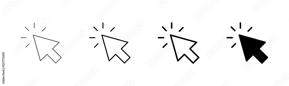 Click icon vector isolated on white background. Cursor icon. Computer mouse click cursor black arrow icons. pointer arrow Click icon vector isolated on white background. Cursor icon. Computer mouse click cursor black arrow icons. pointer arrow