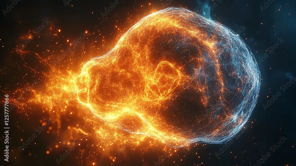 Obraz premium Scientific Visualization of Nutrient Interaction in 3D Representation