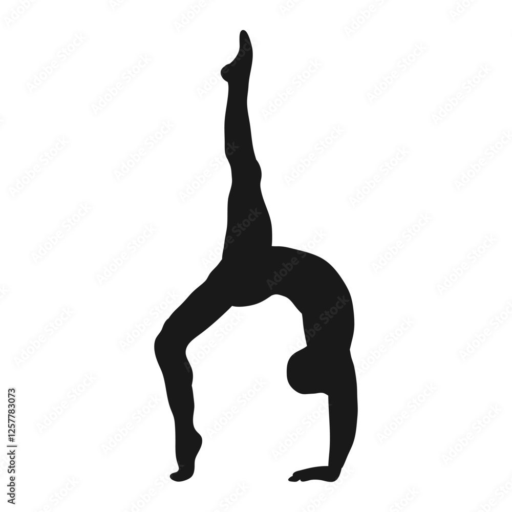 Yoga. Man. The silhouette of a man. To increase potency, a bridge and twine Yoga. Man. The silhouette of a man. To increase potency, a bridge and twine