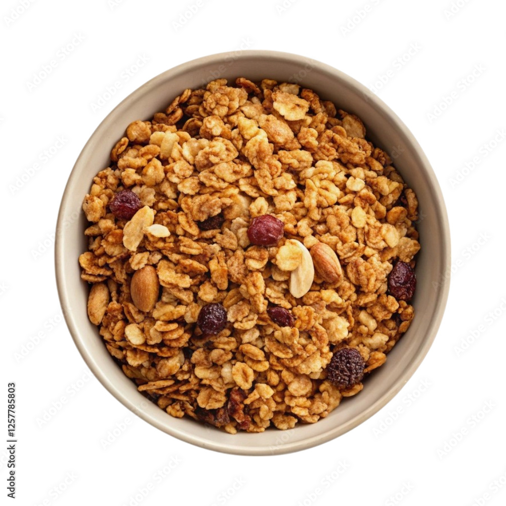 Bowl of cereal isolated on transparent background Generative Ai Bowl of cereal isolated on transparent background Generative Ai