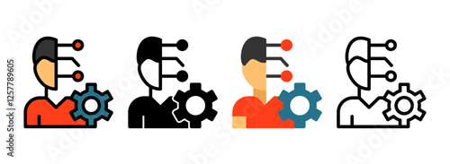 Set of Human-AI Integration Icon
