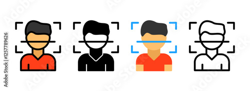 Set of Facial Recognition Icon
