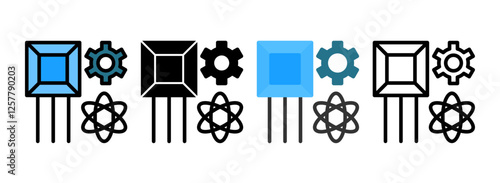 Set of Quantum Simulator Icon