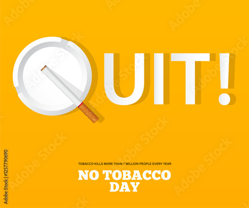 May 31st World No Tobacco Day concept design. No Smoking Day poster. Quit smoking for awareness banner. Stop smoking concept.  Vector Illustration.