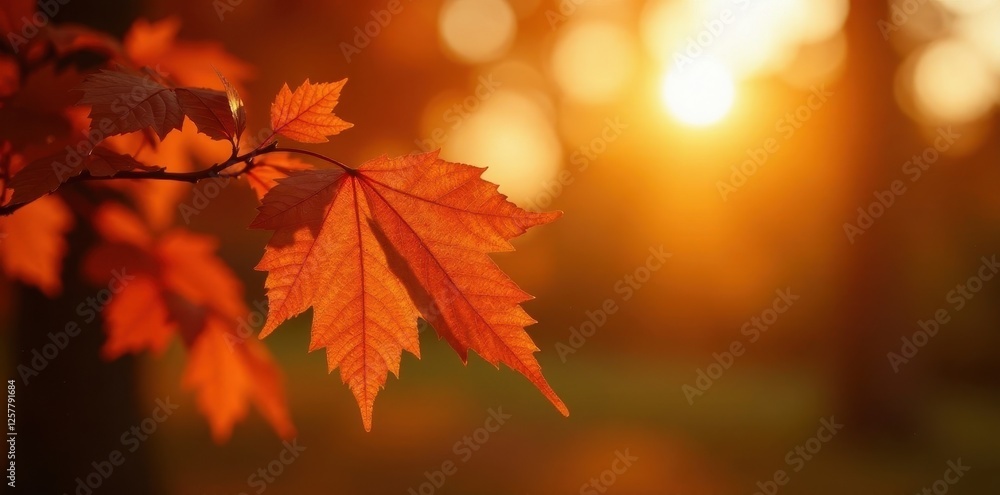 Golden hour light illuminating orange-hued leaves in Lincoln, Nebraska , sky, photography Golden hour light illuminating orange-hued leaves in Lincoln, Nebraska , sky, photography
