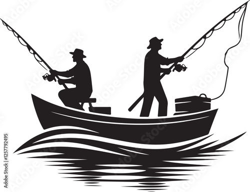 fishing  man design silhouette style isolated on white background.
