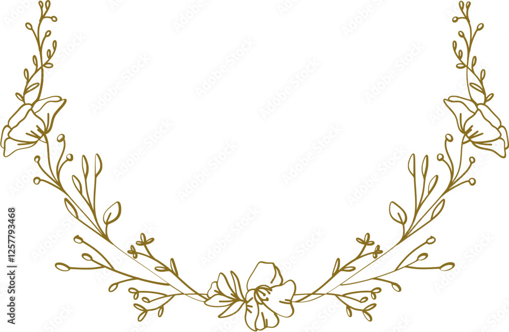 Obraz premium Flower Wreath Lineart