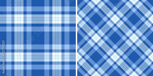 Fabric texture check of vector plaid seamless with a pattern tartan background textile. Set in sky colors in flannel shirt outfit ideas.