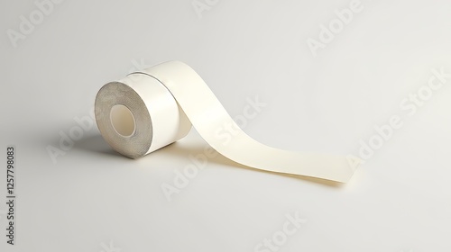 Roll of double-sided tape on white surface