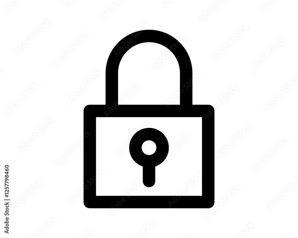 Bold black padlock icon, perfect for security, privacy, or website design. Clean, minimalist style. Bold black padlock icon, perfect for security, privacy, or website design. Clean, minimalist style.
