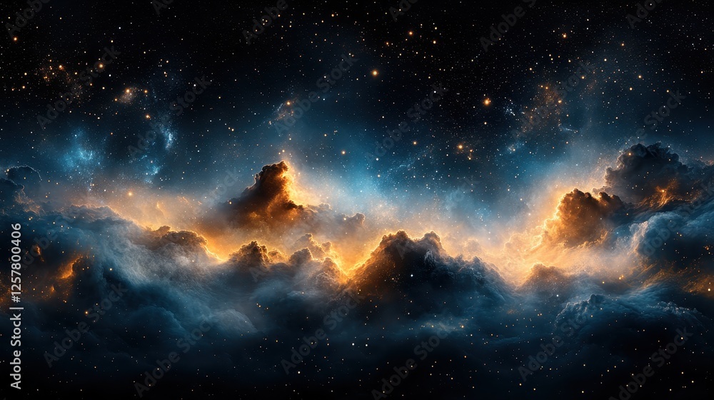 Cosmic Nebula Glowing Clouds in Space Cosmic Nebula Glowing Clouds in Space