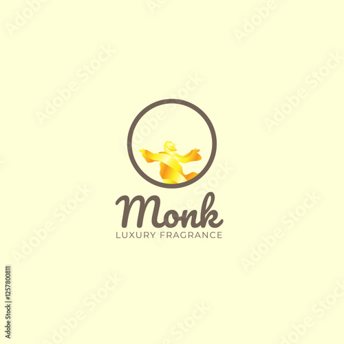 Design a logo for Monk Luxury Fragrance that features a combination of artistic elements.