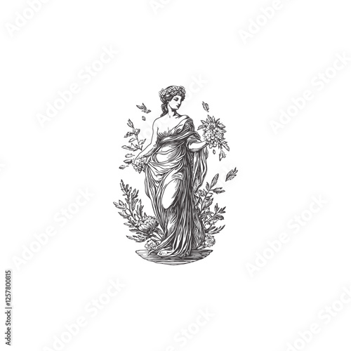 Aphrodite Goddess of love greek mythology design vector template logo t-shirt illustration
