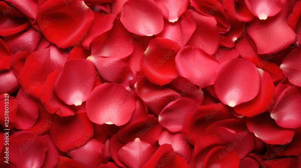 Beautiful Red Rose Petals Lying Together Creating a Lush Background for Romantic Themes or Decorative Projects Beautiful Red Rose Petals Lying Together Creating a Lush Background for Romantic Themes or Decorative Projects