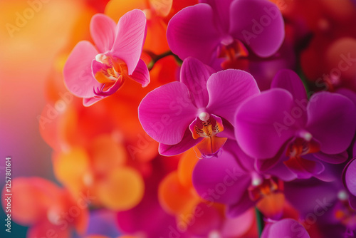 bouquet of pink and orange flowers. The flowers are arranged in a way that they look like they are in a vase. The colors of the flowers are vibrant and eye-catching